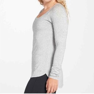 Calia | Gray Long Sleeve Women's Top with Back Slit